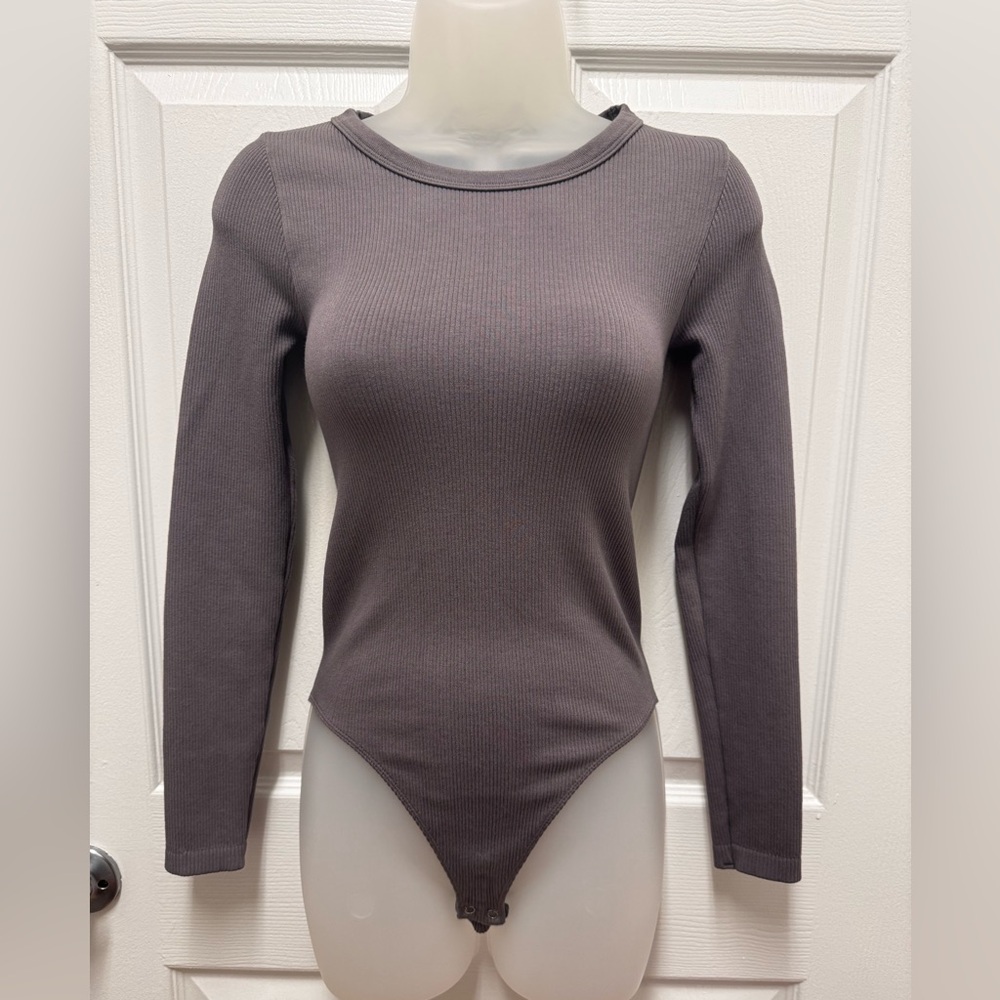 Forever 21 Charcoal Ribbed Bodysuit 0057